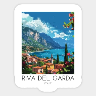 A Pop Art Travel Print of Riva del Garda - Italy Sticker